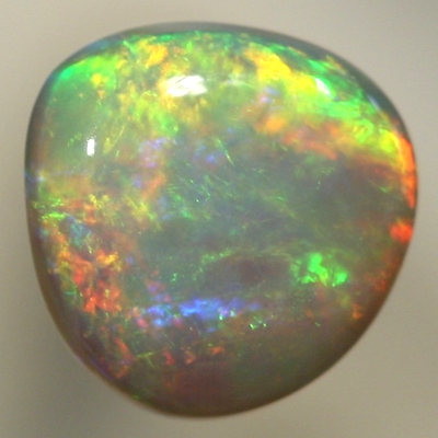 SOLID SEMI BLACK OPAL Double sided with high dome, red Flame pattern. SEE VIDEO
